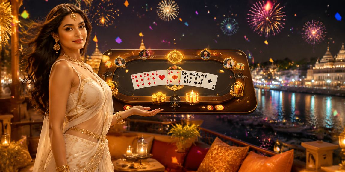 Player enjoying Teen Patti game in Delhi setting